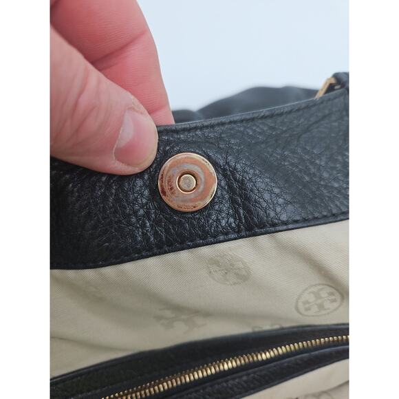 TORY BURCH Dakota Shoulder Bag Hobo Satchel Magnetic Fringe 22 x 17 - Picture 14 of 16